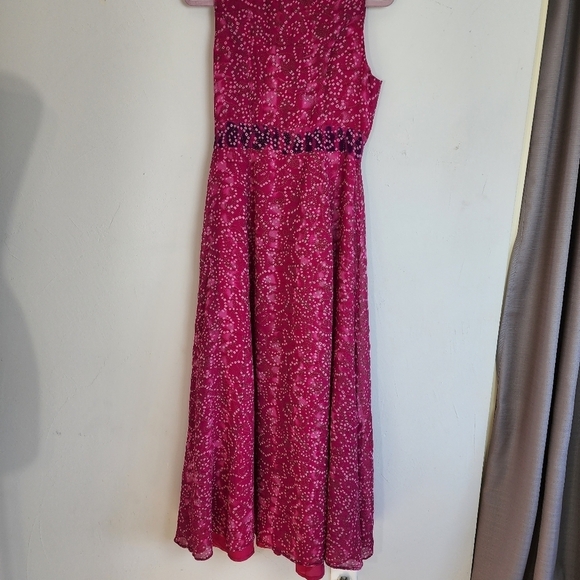 Newport News Pink V Neck Sleeveless Fully Lined Women's Maxi Dress  Size 10 - Picture 4 of 7
